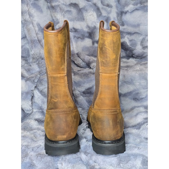 NWT Carhartt 10-INCH WELLINGTON STEEL TOE BOOT Bison Brown Oil Tan CWP1250- 8.5 - Picture 4 of 7